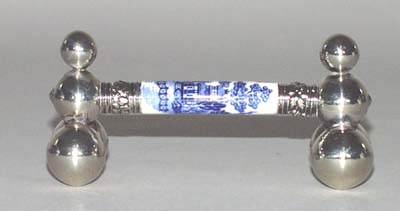 Knife Rest silver and ceramic c1880